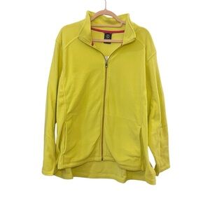 Lands End Polartec fleece jacket bright yellow green zip up new with tags 3X